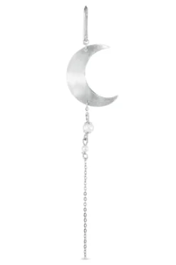 Hot Half Moon Earring with pearl chain Left Øreringe