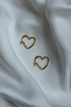 Mellow Moon Øreringe<Heart Earring small