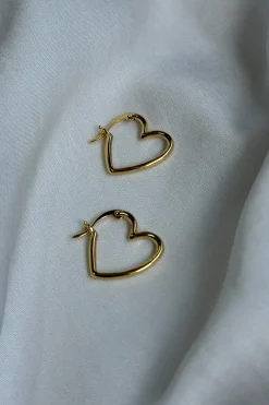 Mellow Moon Øreringe<Heart Earring small