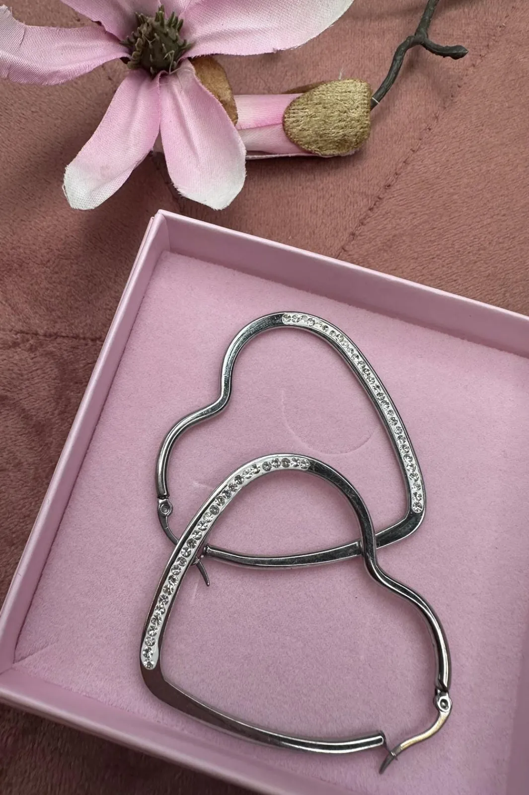 Mellow Moon Øreringe<Heart Hoop Stone