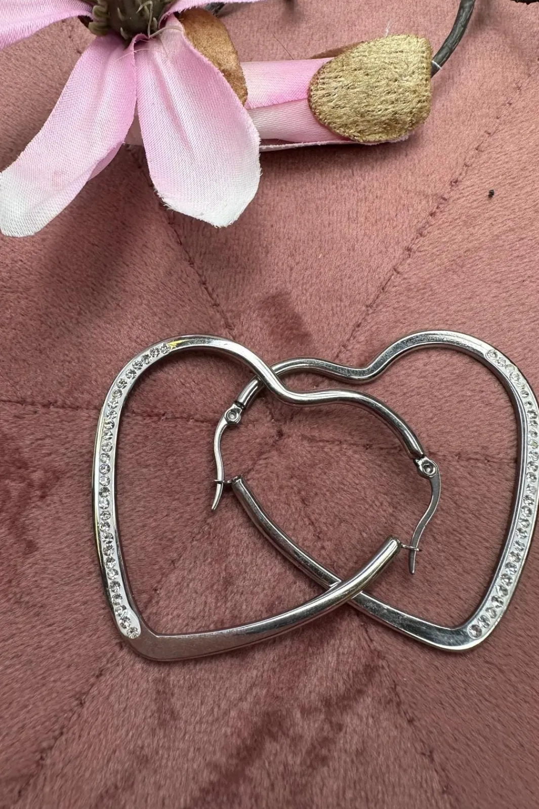 Mellow Moon Øreringe<Heart Hoop Stone