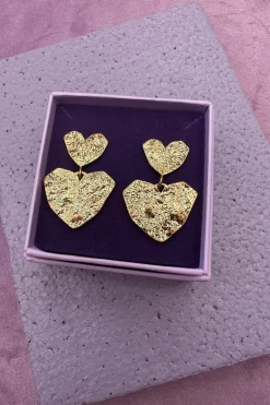 Mellow Moon Øreringe<Heart On Heart Earring