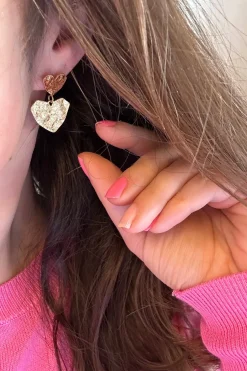 Mellow Moon Øreringe<Heart On Heart Earring