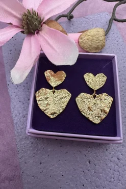 Mellow Moon Øreringe<Heart On Heart Earring