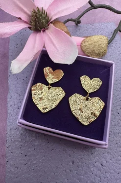 Mellow Moon Øreringe<Heart On Heart Earring
