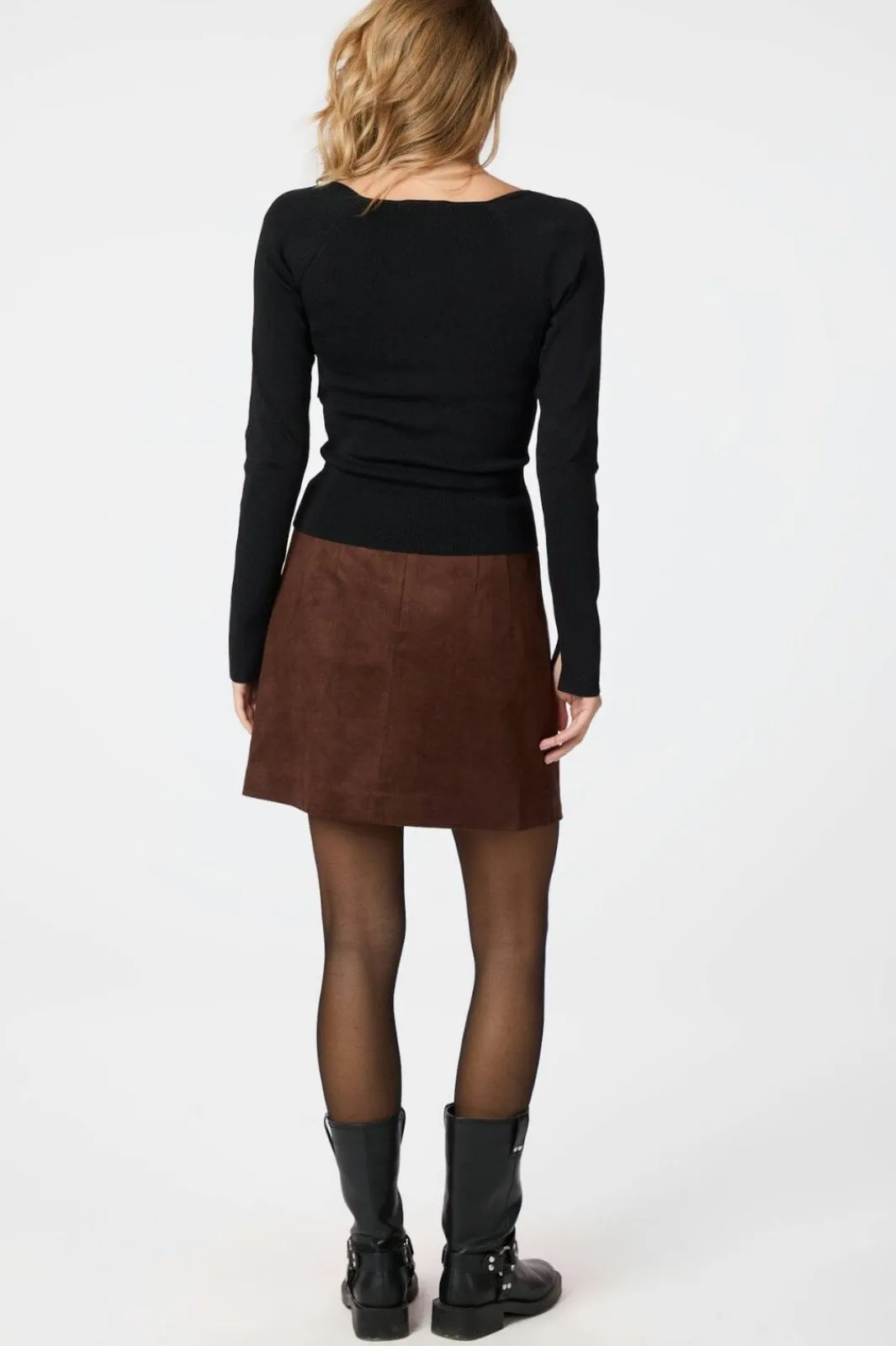 Neo Noir Nederdele<Hemie Imitated Suede Skirt 165112