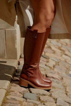 Online High-leg boot with block heel Støvler