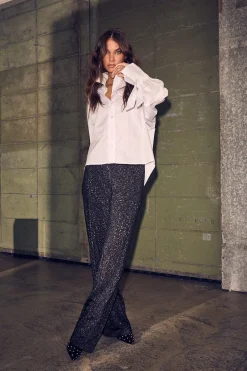 New Hole Lurex Knit Pant HL10396 Bukser, Jeans & Leggings