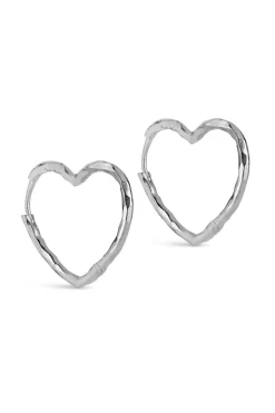 Outlet Hoops, Organic Heart Medium E414SM Øreringe