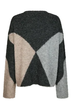 Inga Check Fluff Knit Blouse 165205 Strik|Bluser & Skjorter