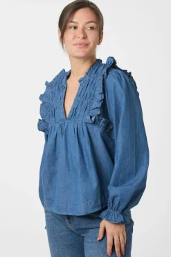 New Janis Denim Blouse 166664 Bluser & Skjorter