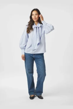 Neo Noir Bluser & Skjorter<Jaz Bow Stripe Blouse 166718