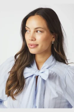 Neo Noir Bluser & Skjorter<Jaz Bow Stripe Blouse 166718