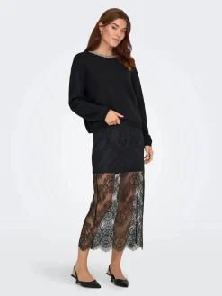 New alva Life L/S Embellish Pullover Knt Bluser & Skjorter|Strik