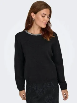 New alva Life L/S Embellish Pullover Knt Bluser & Skjorter|Strik