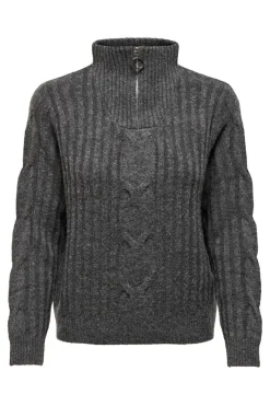 Hot andrea L/S Zip Cable Pullove Knt Bluser & Skjorter|Strik