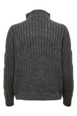 Hot andrea L/S Zip Cable Pullove Knt Bluser & Skjorter|Strik