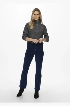 Hot andrea L/S Zip Cable Pullove Knt Bluser & Skjorter|Strik