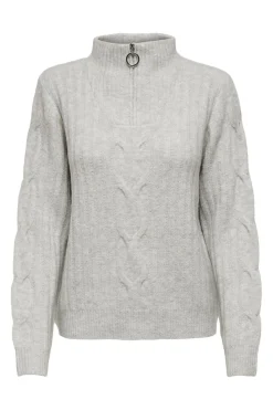 JDY Bluser & Skjorter|Strik<andrea L/S Zip Cable Pullove Knt