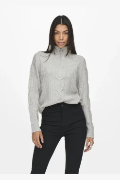 JDY Bluser & Skjorter|Strik<andrea L/S Zip Cable Pullove Knt