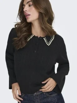 april Life L/S Pearl Collar Pull Knt Bluser & Skjorter|Strik
