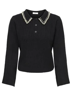 april Life L/S Pearl Collar Pull Knt Bluser & Skjorter|Strik
