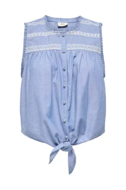 New bella S/L Emb Knot Shirt Bluser & Skjorter|Ammevenligt Tøj