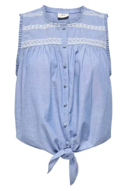 New bella S/L Emb Knot Shirt Bluser & Skjorter|Ammevenligt Tøj