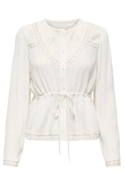 Hot camille L/S Embroidery Top T-Shirts & Toppe|Ammevenligt Tøj