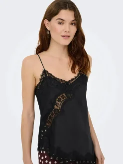 JDY T-Shirts & Toppe<fifi S/L Asym Lace Singlet