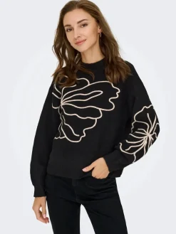 Best jella L/S Flower Pullover Knt Bluser & Skjorter|Strik