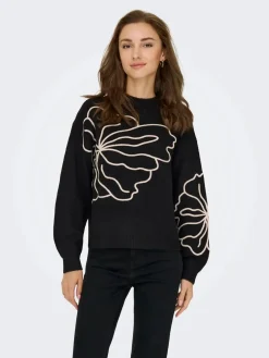 Best jella L/S Flower Pullover Knt Bluser & Skjorter|Strik