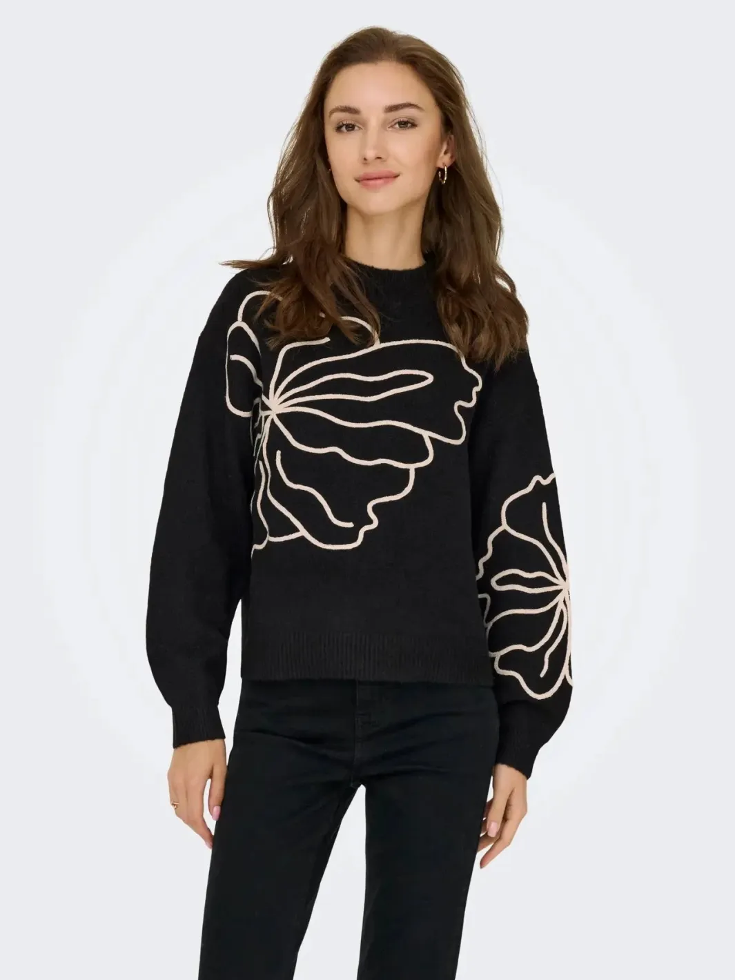 Best jella L/S Flower Pullover Knt Bluser & Skjorter|Strik