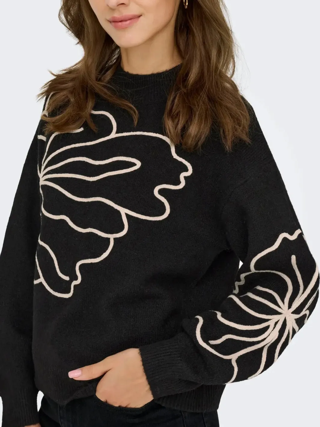Best jella L/S Flower Pullover Knt Bluser & Skjorter|Strik