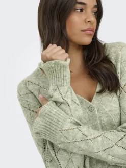 Outlet letty L/S V-Neck Struc Cardi Knt Cardigans|Ammevenligt Tøj