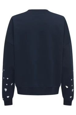 Hot mesa L/S O-Neck Emb Sweat Sweatsæt & Comfy Wear|Bluser & Skjorter