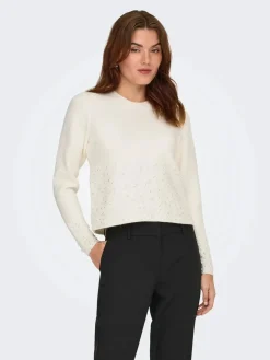 New pearl L/S O-Neck Pearl Pullover Knt Bluser & Skjorter|Strik
