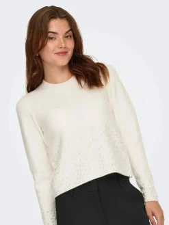 New pearl L/S O-Neck Pearl Pullover Knt Bluser & Skjorter|Strik