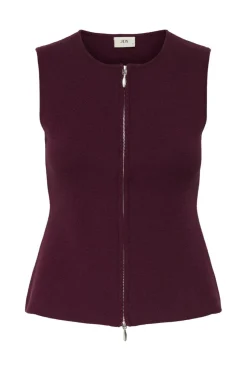 JDY Veste<riley S/L O-Neck Two Way Zip Vest Knt