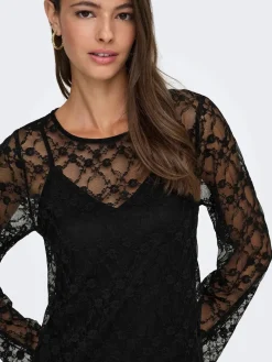 Online silvia L/S Lace Maxi Dress Kjoler
