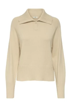 triss L/S Button Collar Pullover Knt Bluser & Skjorter|Strik