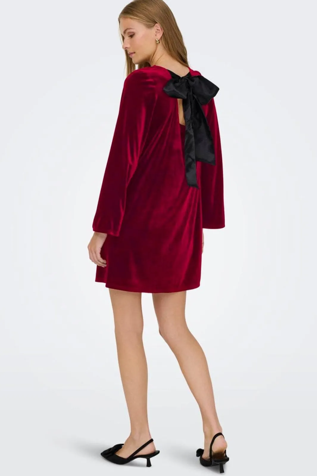 JDY Kjoler<victory L/S Velvet Bow Dress