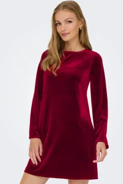JDY Kjoler<victory L/S Velvet Bow Dress