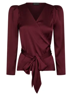 New Josie Solid Satin Blouse 167298 Bluser & Skjorter