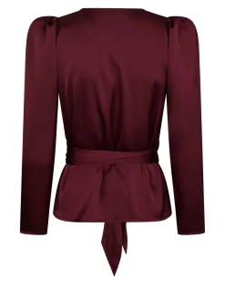 New Josie Solid Satin Blouse 167298 Bluser & Skjorter
