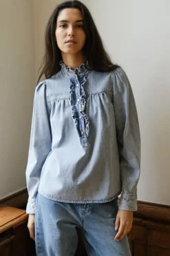 New Justine Denim Shirt 161903 Bluser & Skjorter