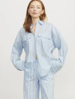 Jjxx Bluser & Skjorter|Sæt 🛍️<Jxava Poplin Ls O-Size Pock Shirt Ln