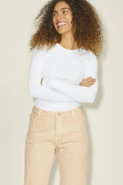 Sale Jxfreya Str Ls Rib Tee Bluser & Skjorter