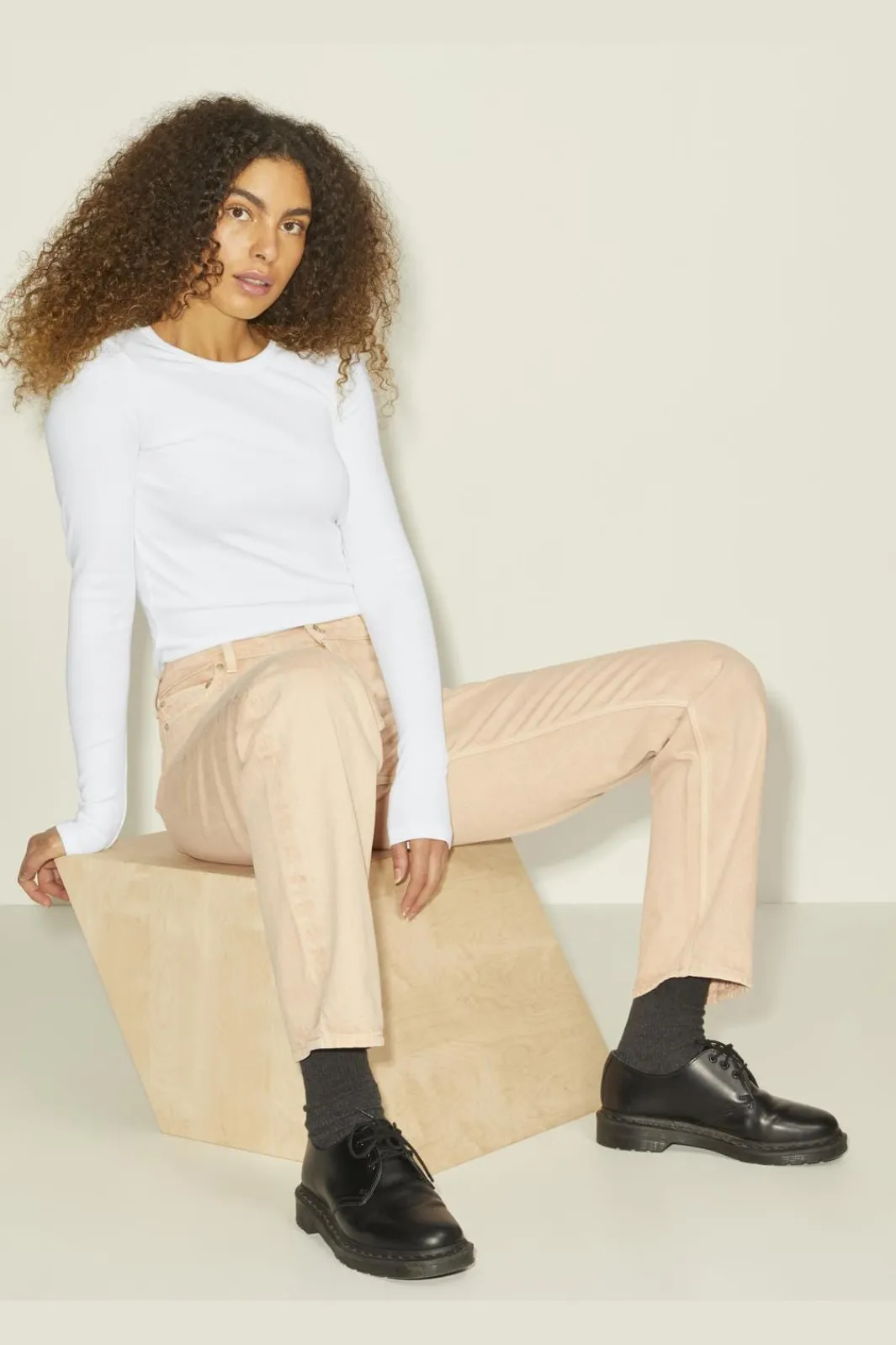 Sale Jxfreya Str Ls Rib Tee Bluser & Skjorter