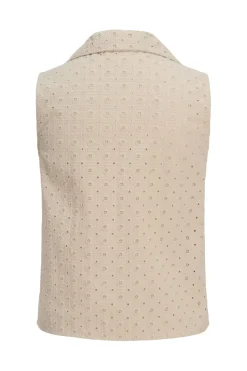 Online Jxselma Broderie Anglaise Zip Top Sæt 🛍️|T-Shirts & Toppe